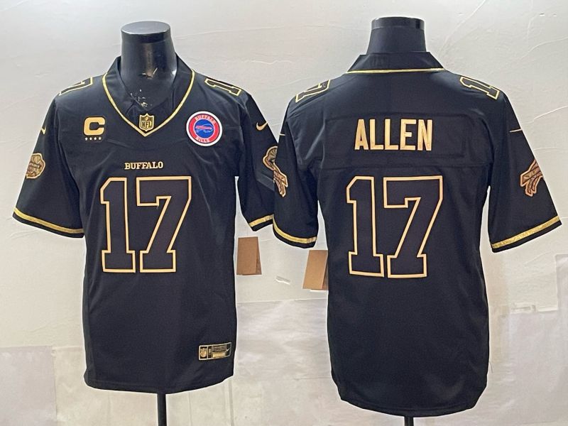 Men 2026 Buffalo Bills #17 Allen Black Gold 6th generations Nike Limited NFL Jersey style 06->chicago bears->NFL Jersey